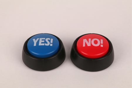 値引き交渉の可否を示すYESとNOの選択ボタンのイメージ